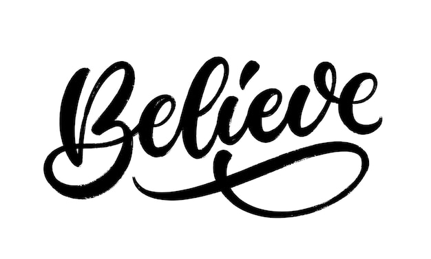 Glauben Sie Vektortextdesign Handgezeichneter Schriftzug Inspirations- und Motivationszitat