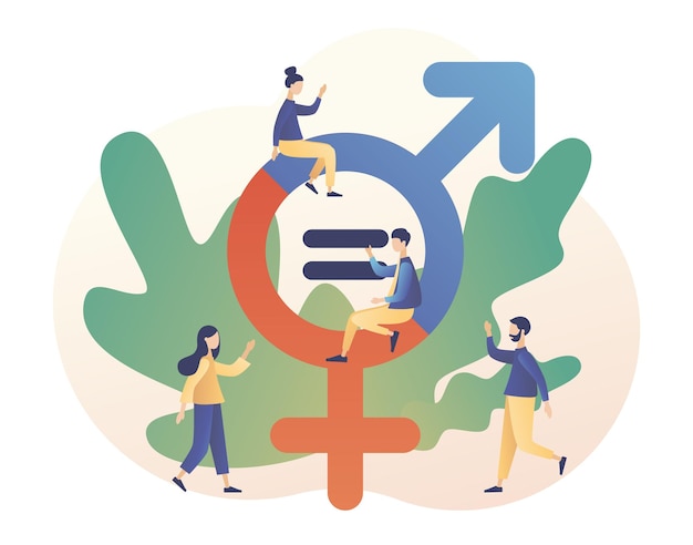 Vektor gleichstellungskonzept feminismusbewegung für toleranzrechte und gleiche chancen wie männer