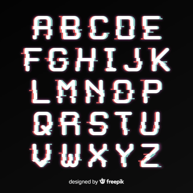 Glitch alphabet vorlage