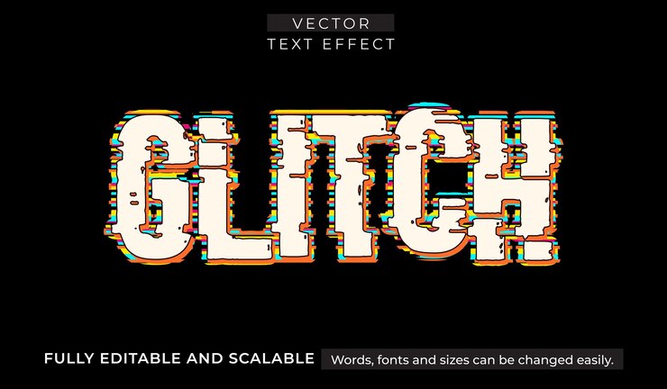 Glitch bearbeitbarer Texteffekt