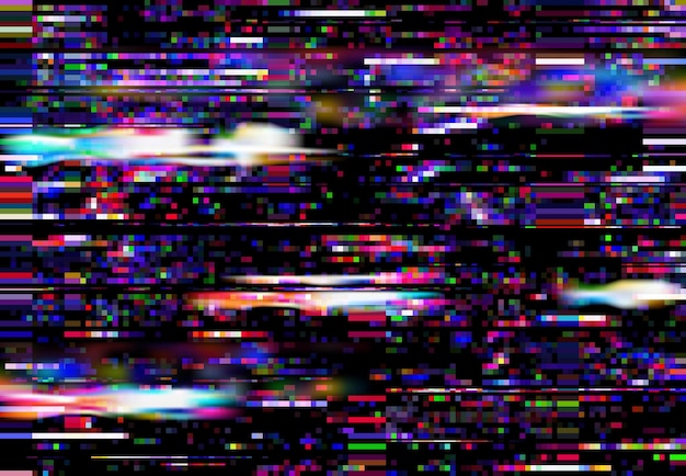 Vektor glitch im fernseher, kaputter computerbildschirmhintergrund