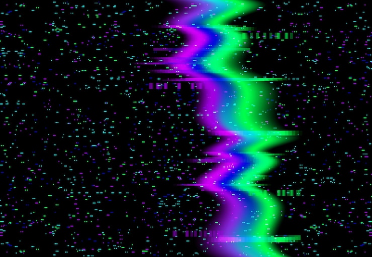 Vektor glitch noise tv-bildschirmpixel digitaler vhs-effekt