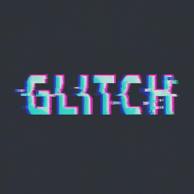 Glitch-Wort auf weißem Hintergrund