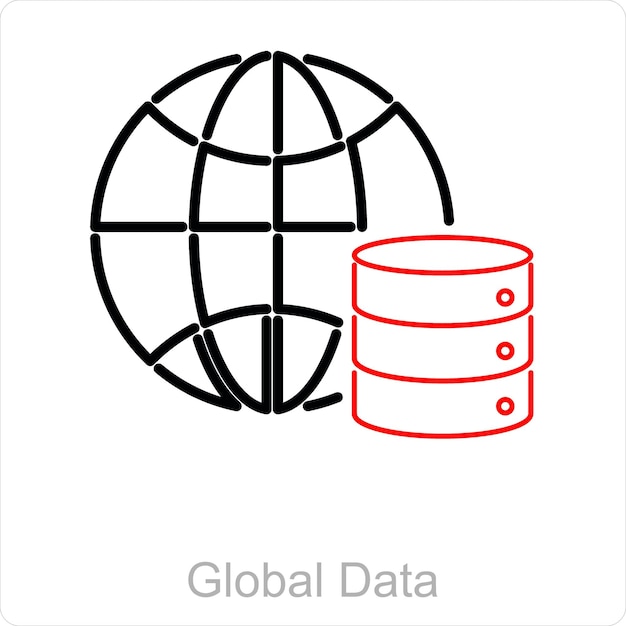Globale Daten und globales Datenbank-Icon-Konzept
