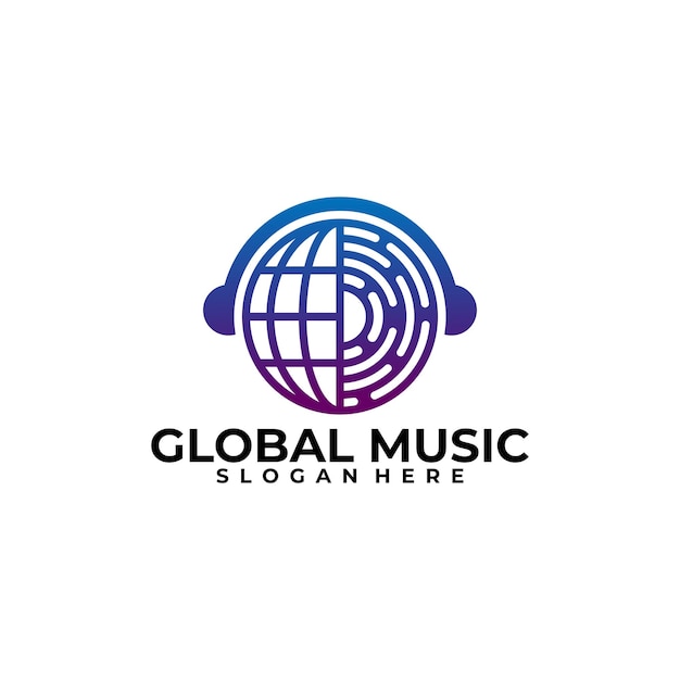 Globale musiklogo-vektorvorlage