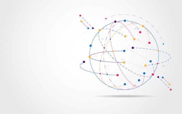 Globale Netzwerkverbindung. Weltkarte Punkt