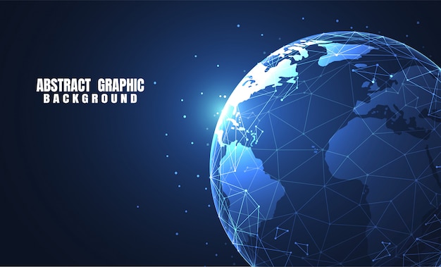 Globale netzwerkverbindung. weltkartenpunkt