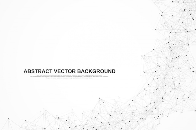 Globale netzwerkverbindungen mit punkten und linien. technologieillustration.