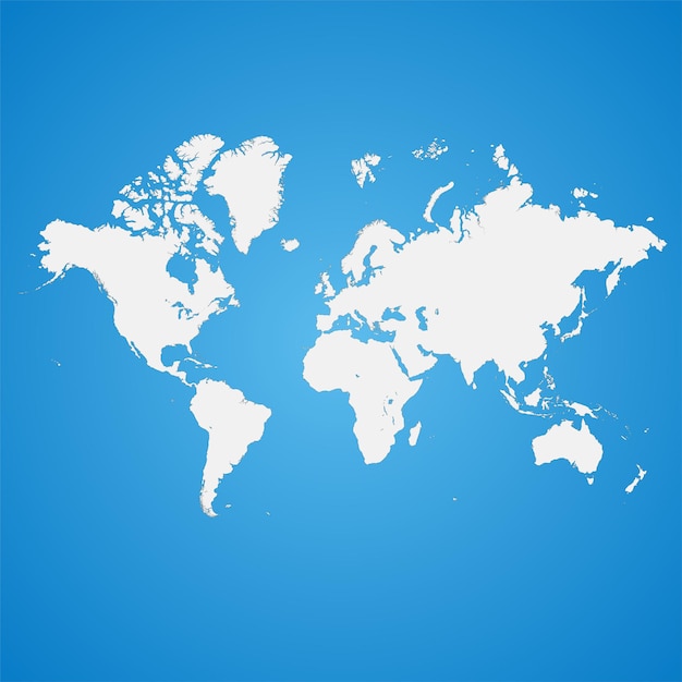 Globale politische Karte der Welt. Hochdetaillierte Karte mit Grenzen, Ländern und Städten. Jedes Land befindet sich auf einer separaten Ebene und kann bearbeitet werden.