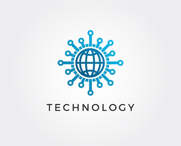 Globale technologie-vektor-logo-vorlage