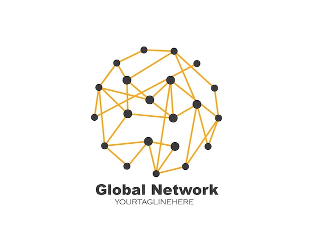 Globales Netzwerk-Logo-Symbol, Vektorgrafik-Design