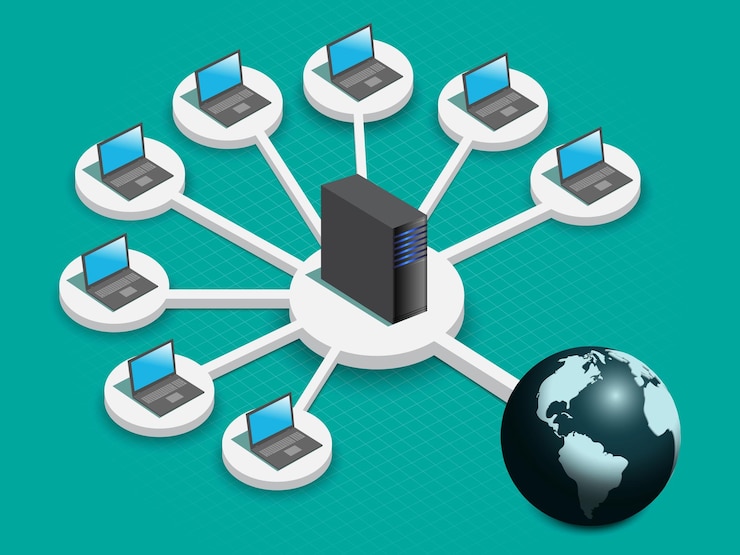 Vektor globales netzwerkkonzept wide area network