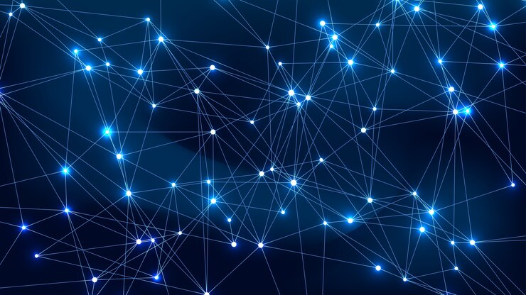 Vektor globales netzwerkverbindungskonzept. big data-visualisierung. internet technologie.