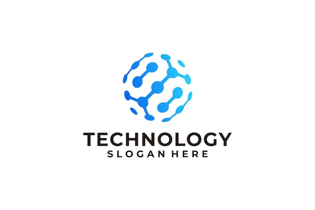 Globe Blue Technology digitales Logo-Vektordesign