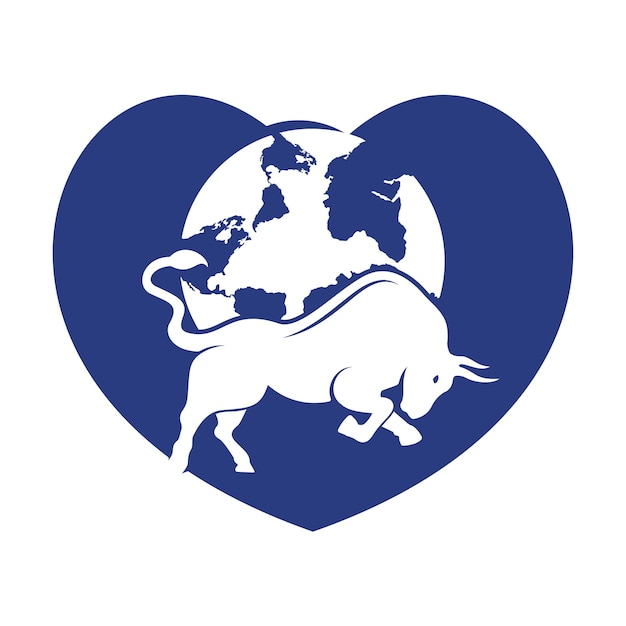 Globe bull-vektor-logo-icon-design word- und bull-logo-design-icon-vektor