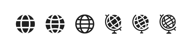 Globus-icon-set erde-globus-symbole flache erde-symbole