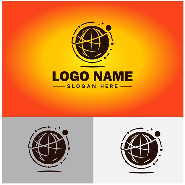 Globus-logo-ikonen, vektor-grafiken für geschäftsmarken, globuslogo-vorlage