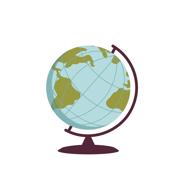 Vektor globus-symbol. fach für das geographiestudium in der schule und zu hause