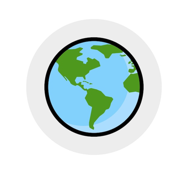 Globus zeigt amerika-vektor-isolierte icon emoji-illustration erde-vektor-emoticon