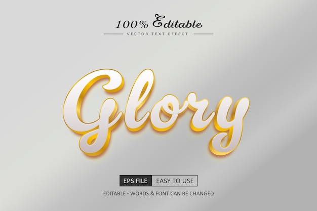 Glory glänzender bearbeitbarer Texteffekt eleganter Goldstil