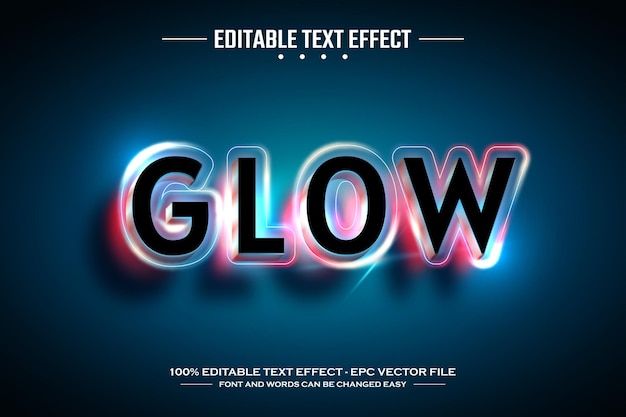 Glow 3D bearbeitbare Texteffektvorlage