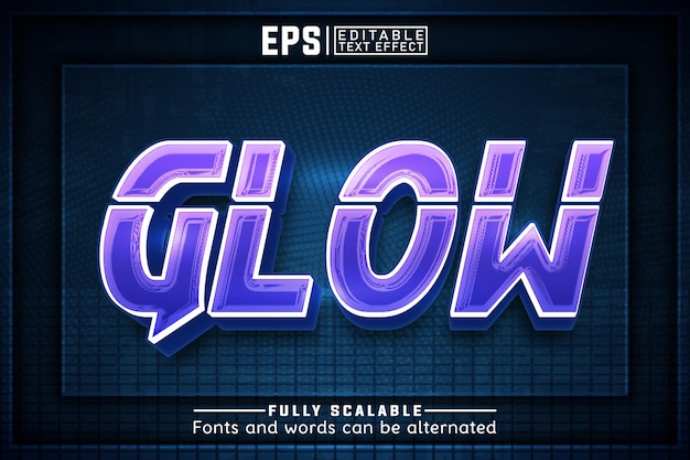 GLOW 3d bearbeitbarer Texteffekt