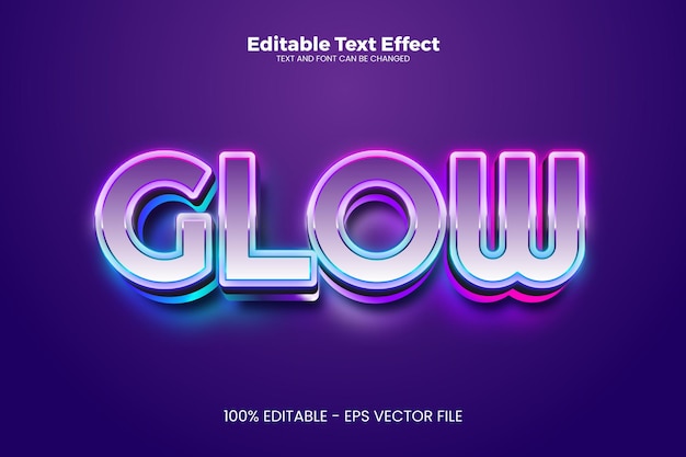 Glow-bearbeitbarer Text-Effekt im modernen Trend-Stil