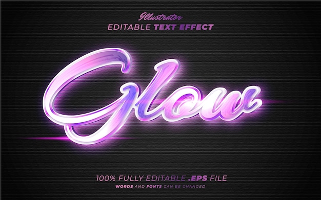 Glow bearbeitbarer Texteffekt