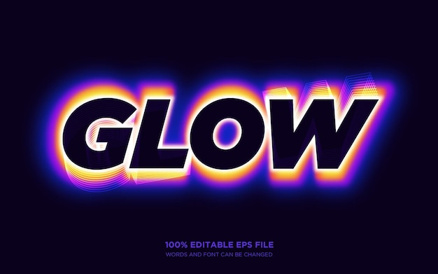 Glow-Editierbarer Text-Stil-Effekt