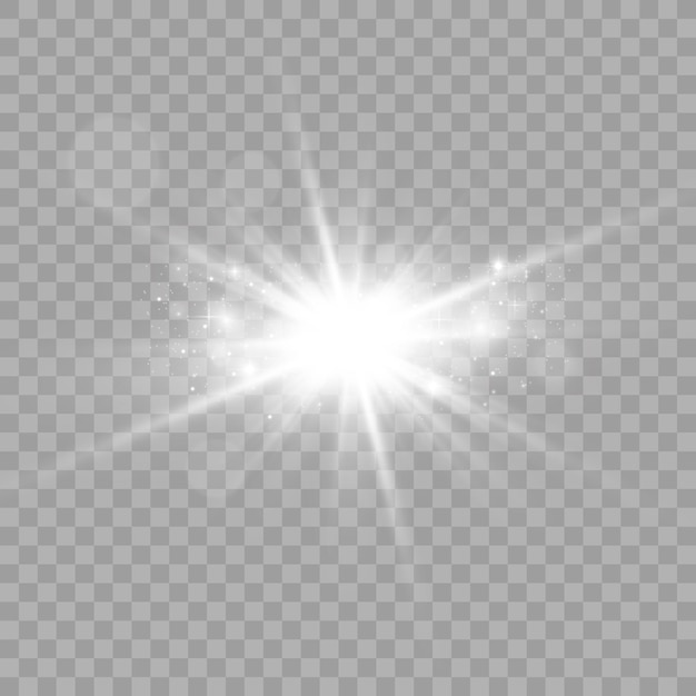 Glow isolierter lichteffekt set blendenfleck explosion glitzerlinie sonnenblitz und sterne zusammenfassung