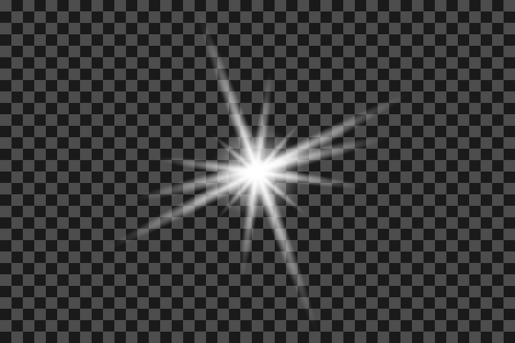 Vektor glow isoliertes weißes transparentes lichteffektset, lens flare, explosion, glitzer, linie, sonnenblitz, funken und sterne. abstraktes design von spezialeffektelementen. glanzstrahl mit blitz