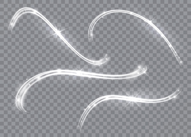 Glow-Lichteffekt Weiß leuchtende, glänzende Linien der Geschwindigkeit Vektor-Illustration