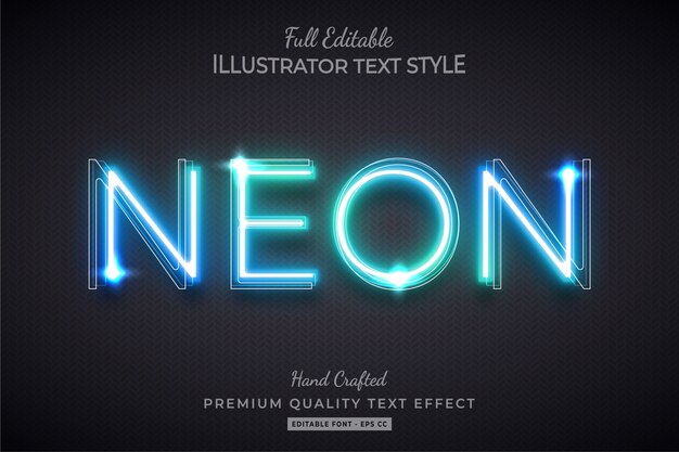 Glow Neon Editable Text Style Effekt Premium
