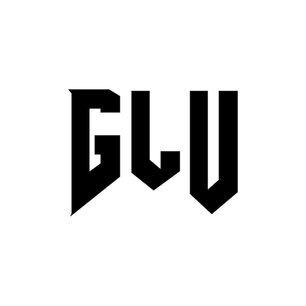 GLU Buchstaben-Logo-Design für das Technologie-Unternehmen GLU Logo-Design schwarz-weiße Farbkombination GLU Logo GLU Vektor GLU Design GLU Icon GLU Alphabet GLU Typografie Logo-Design