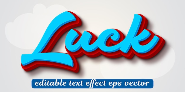 Glück blaue Farbe bearbeitbare 3D-Text-Effekt eps Vektor