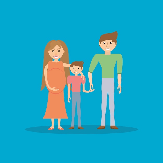 Glück Familie Schwangerschaft und Sohn
