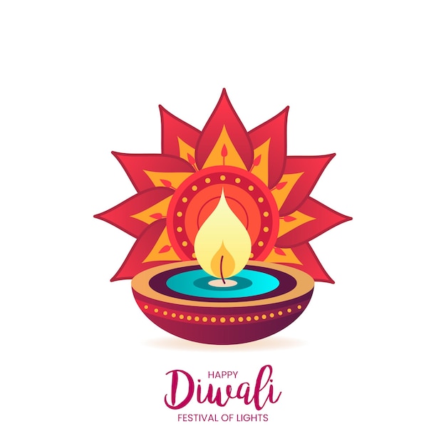 Glückliche diwali-feiern diya deepak vektor-illustration