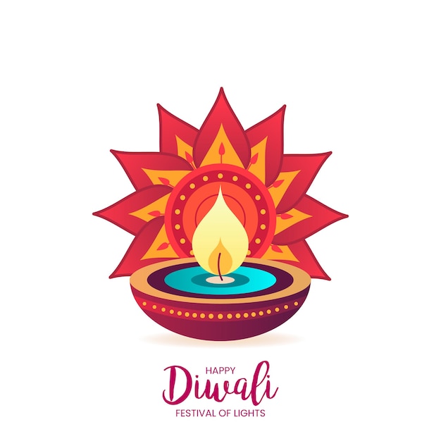 Vektor glückliche diwali-feiern diya deepak vektor-illustration