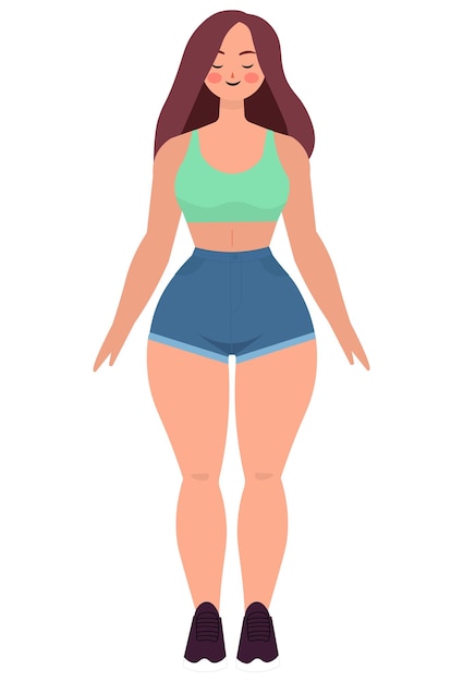 Glückliche dünne Frau in Sportkleidung Illustration