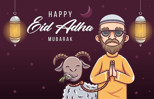 Glückliche eid al adha mubarak illustration