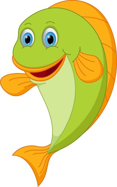 Glückliche Fischkarikatur
