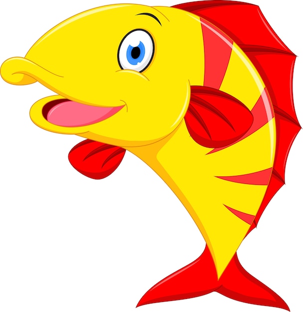 Glückliche Fischkarikatur