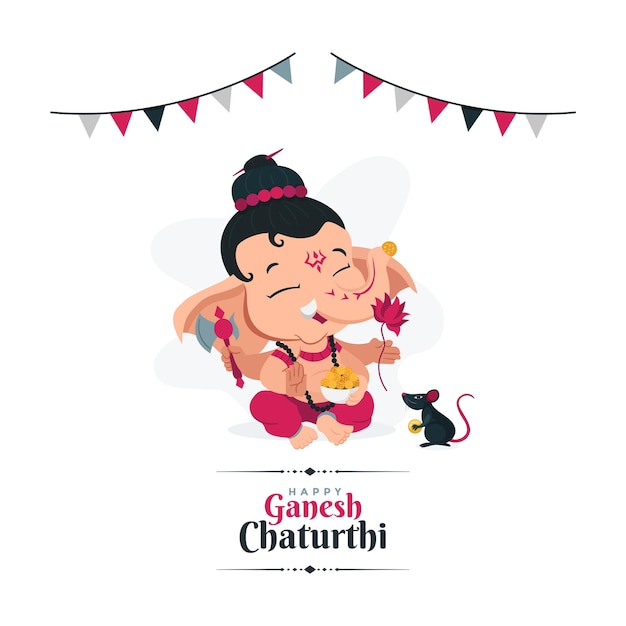 Glückliche ganesh chaturthi-konzeptillustration