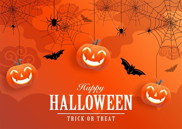 Glückliche Halloween-Hintergrundschablone mit Kürbis