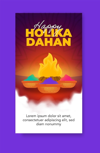 Glückliche holika dahan social-media-illustration