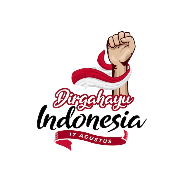 Glückliche indonesien-unabhängigkeitstag-grußdesignschablone