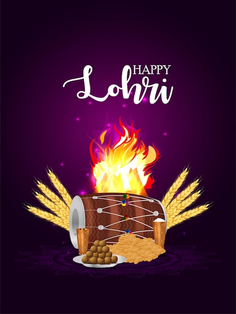 Glückliche Lohri-Feiergrußkarte