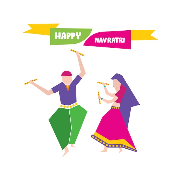 Glückliche Navratri Dandiya