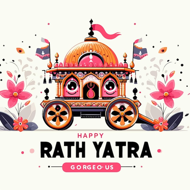 Vektor glückliche rath yatra indisches fest vektor lord jagannath balabhadra und subhadra