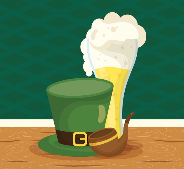 Glückliche st. patricks day illustration mit koboldhut